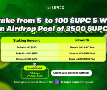 UPCX Launches Fifth Staking Event with 3500 UPC Prize to Promote Financial Democracy
