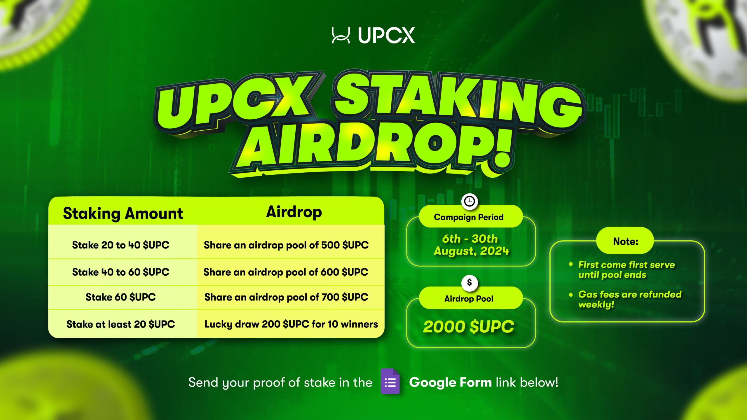 UPCX Launches the Sixth Staking Event in Anticipation of the Testnet Launch.