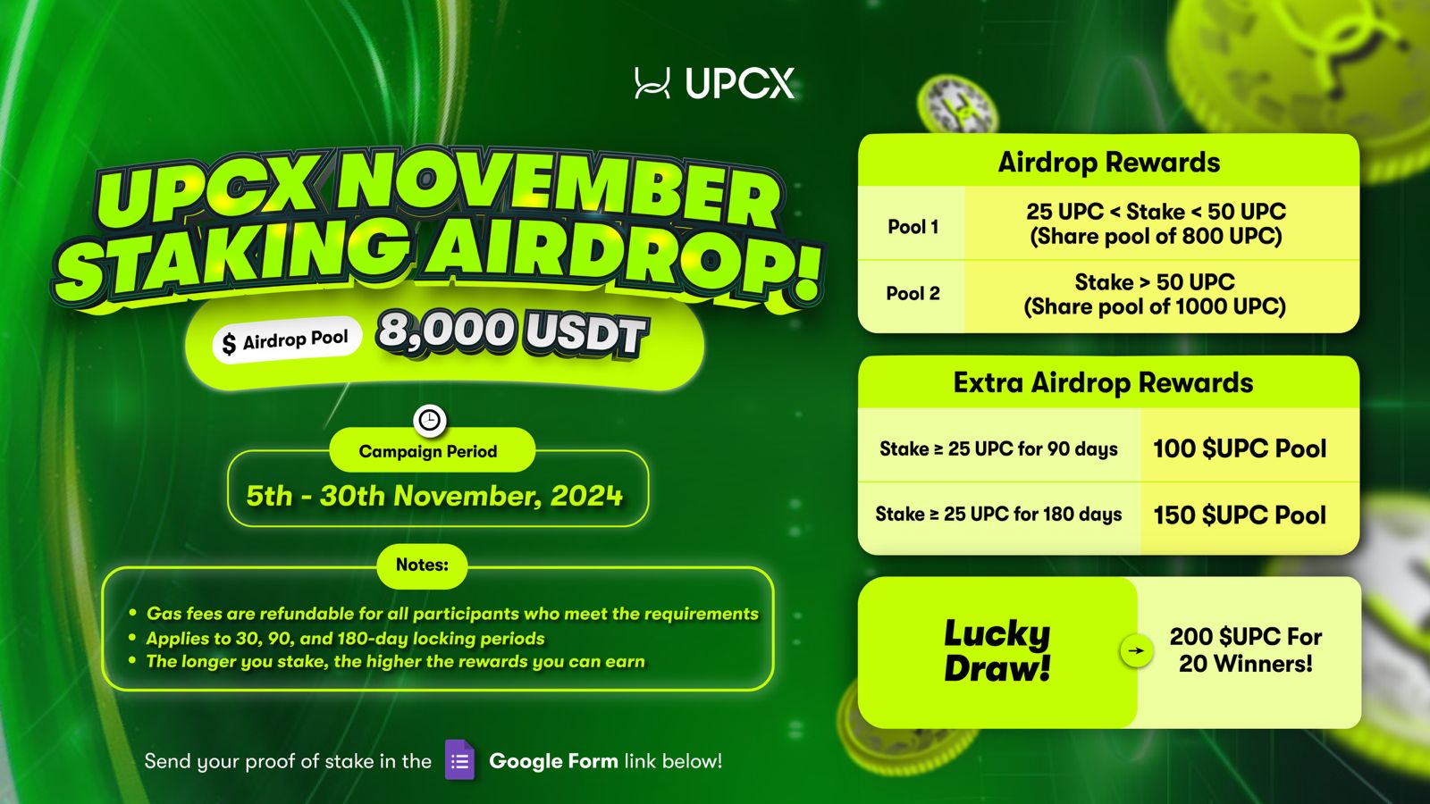 UPCX Announces November Airdrop for Staking, Advancing Financial Democratization