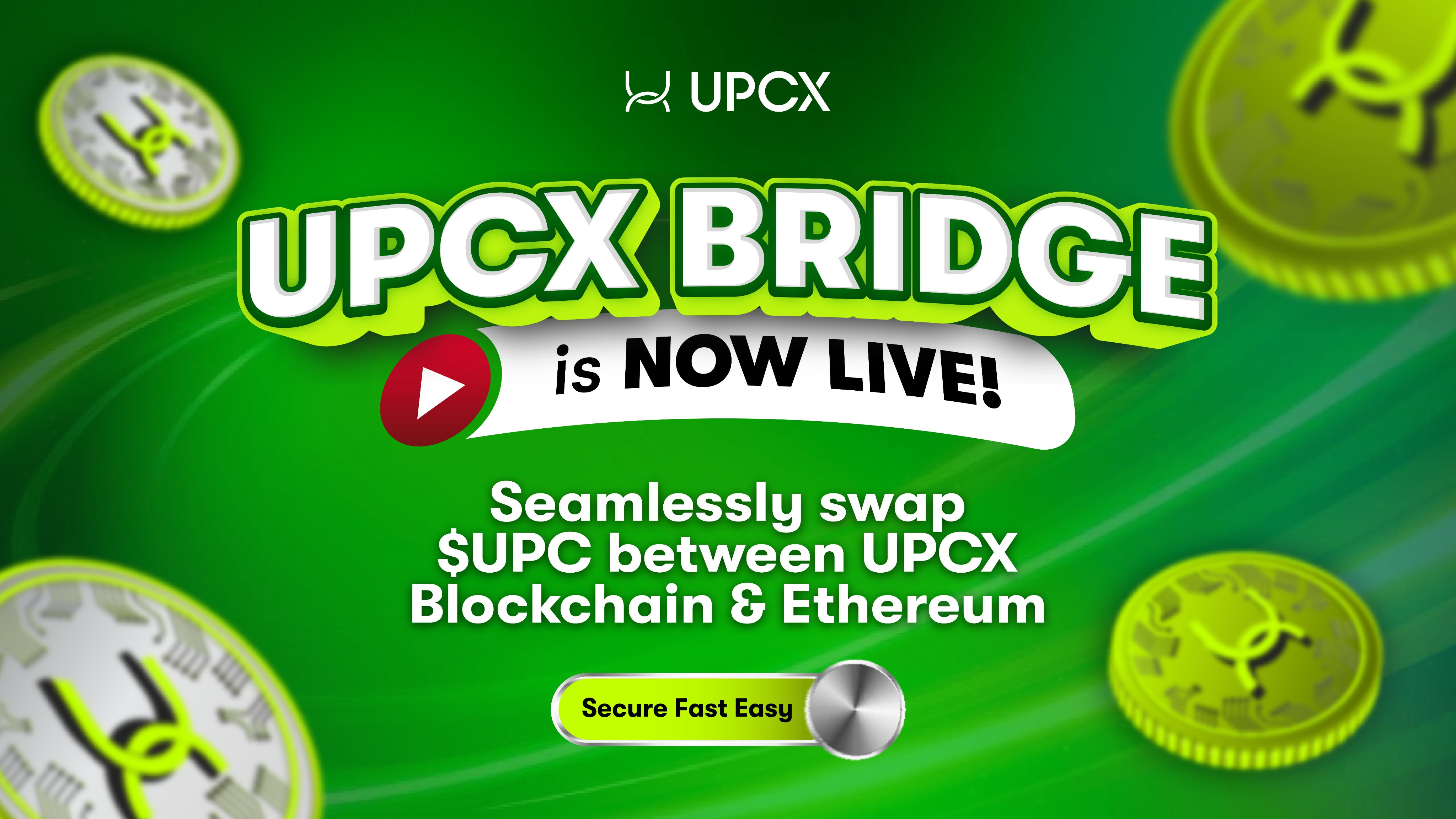 UPCX Bridge is officially live! Seamlessly transfer between the UPCX Blockchain and Ethereum (ERC-20)