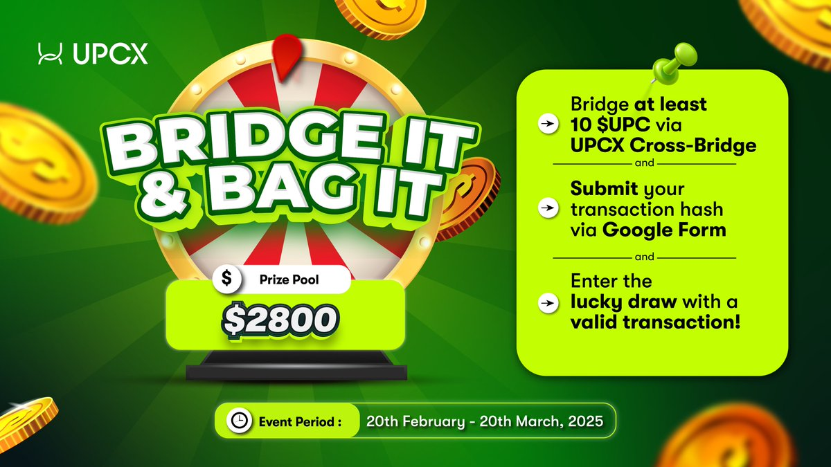 UPCX launches ‘Bridge It & Bag It’ event, inviting you to experience cross-chain bridging